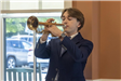 Franklin High School trumpeter Brady Devlin played Taps at the 2023 Memorial Day Breakfast
