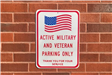 A designated parking space for veterans was installed at the Municipal Building in 2020.