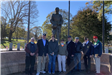 Franklin veterans taped a Veterans Day program on the Common for Franklin TV in November 2020.