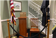 The empty Chair of Honor displayed at the Senior Center