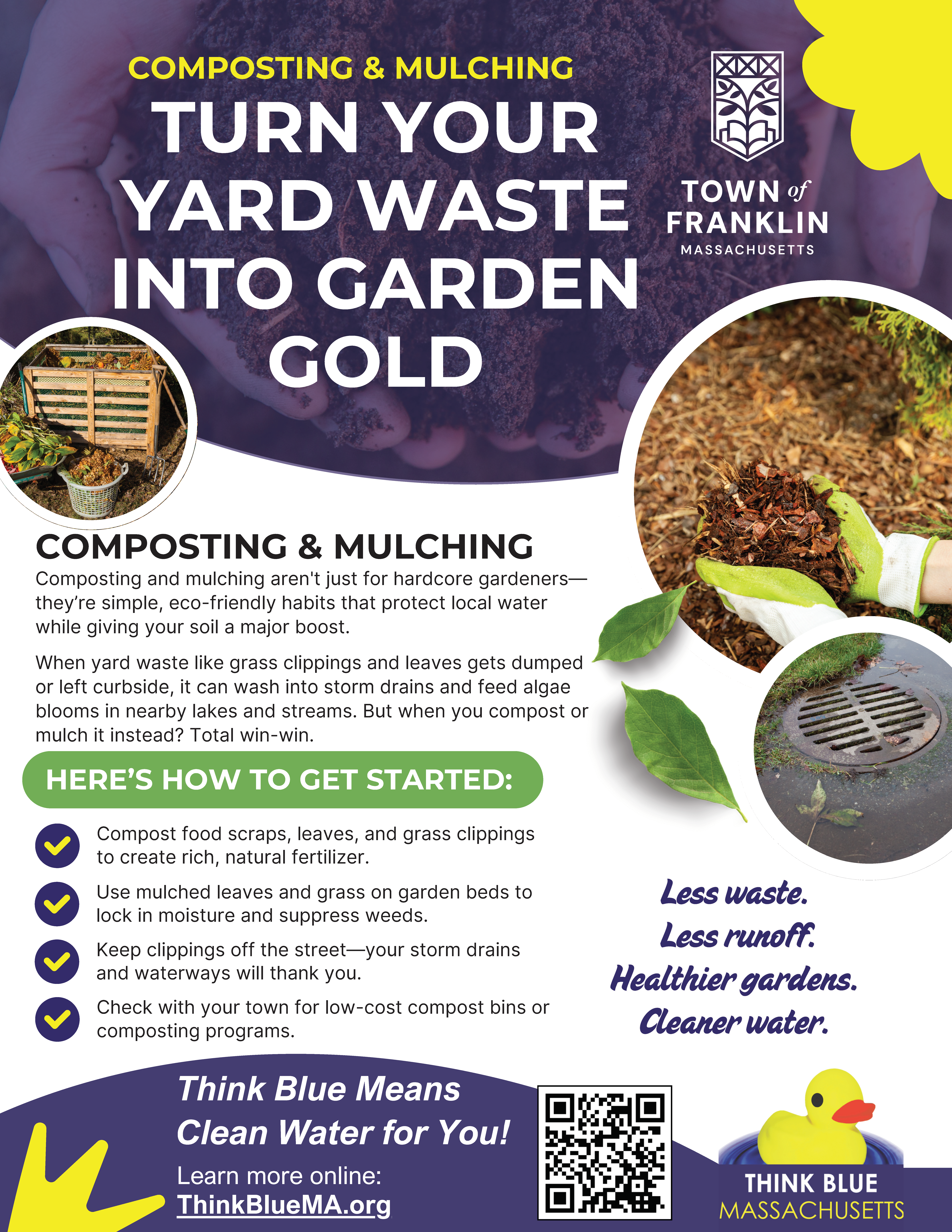 composting and mulching flyer with logo