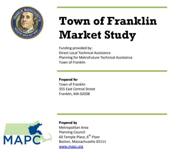 Town of Franklin Market Study cover page