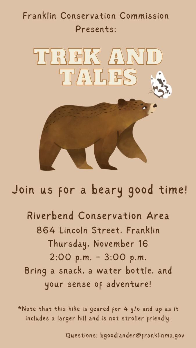 Reminder: Join the "Trek and Tales" at Riverbend! on Thursday, Nov 16 at 2 PM (Note Date Change)
