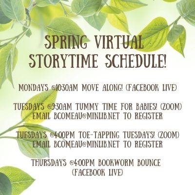 Spring Virtual Storytime Schedule