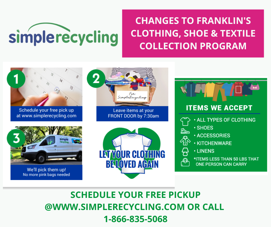Changes to Franklin's Simple Recycling Program Effective Monday, May 16 ...