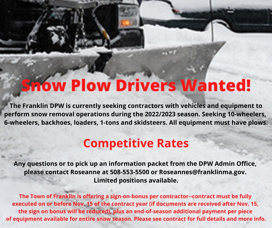 Snow Plow Drivers Wanted!