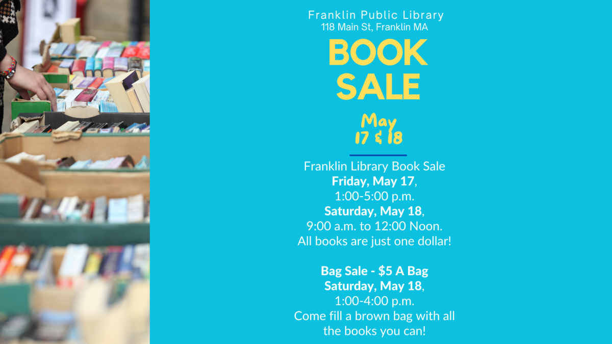 Book sale dates and times graphic