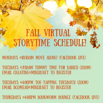 Fall Virtual Storytime Schedule