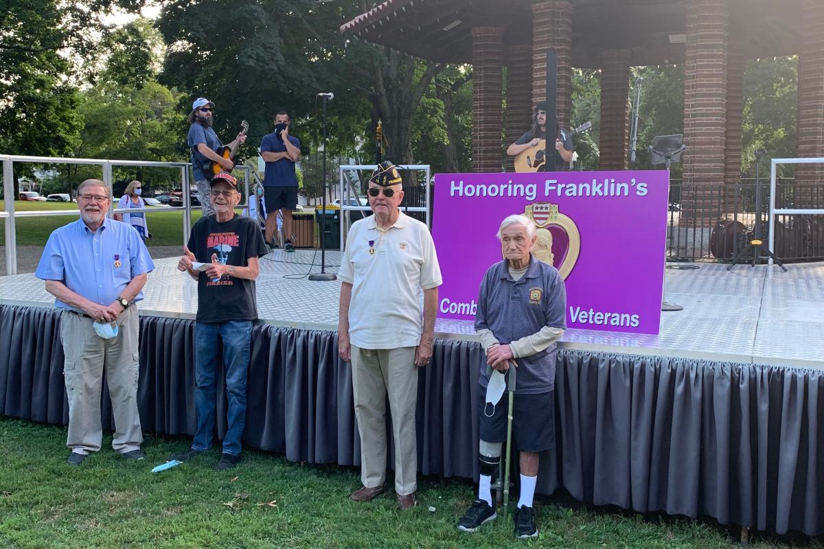 Franklin celebrated Purple Heart Day on the Town Common with local Purple Heart recipients - August 7, 2020