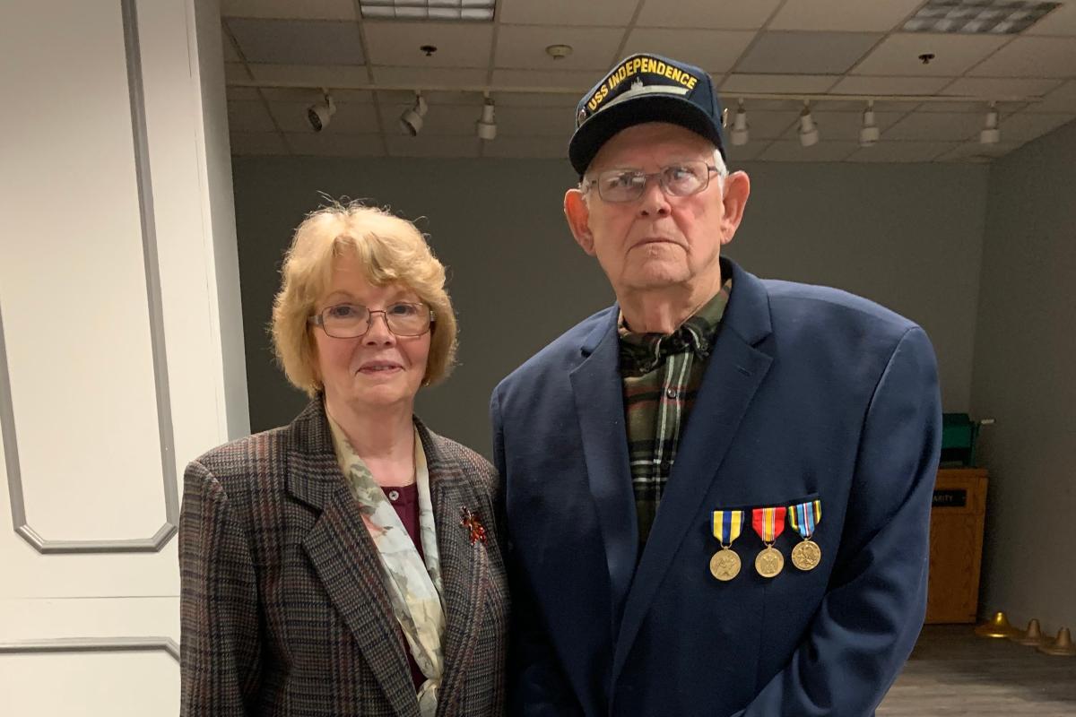 Franklin veteran Stanley Ravinski and his wife Janet at the Veterans' Day Luncheon November 11, 2019