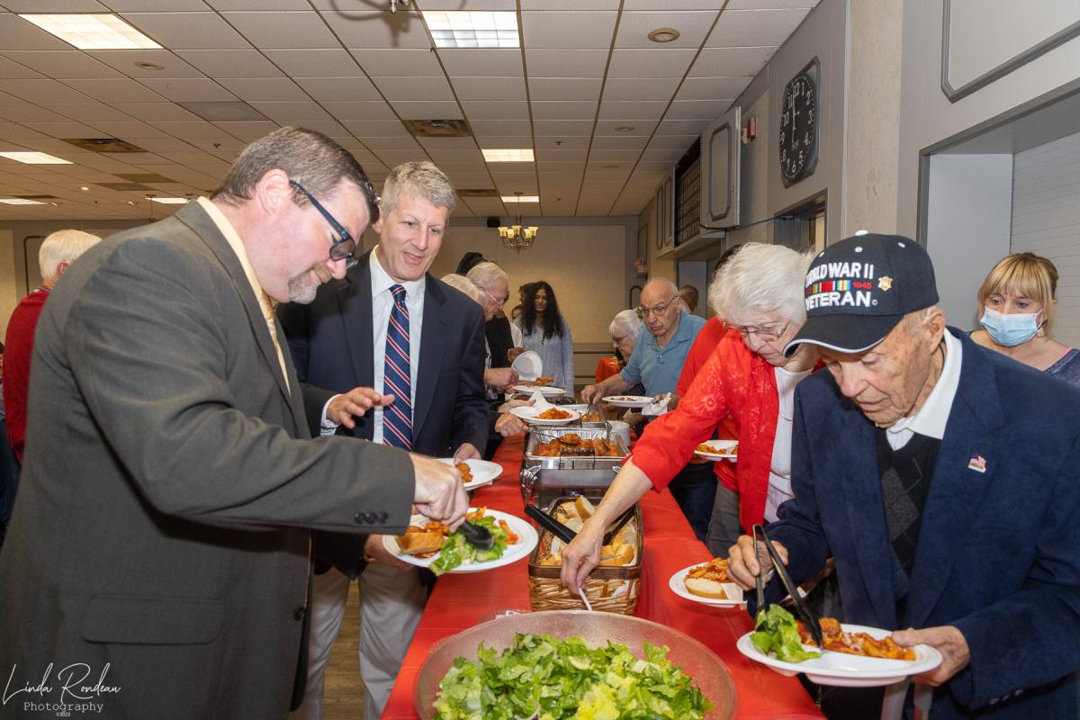 Guests enjoy the buffet prepared by members of the Elks Lodge #2136 - Veterans' Day 2022