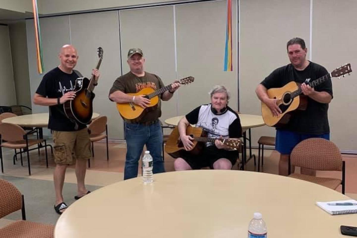 The first TUNE IT OUT Guitar Class for Veterans - July 2021