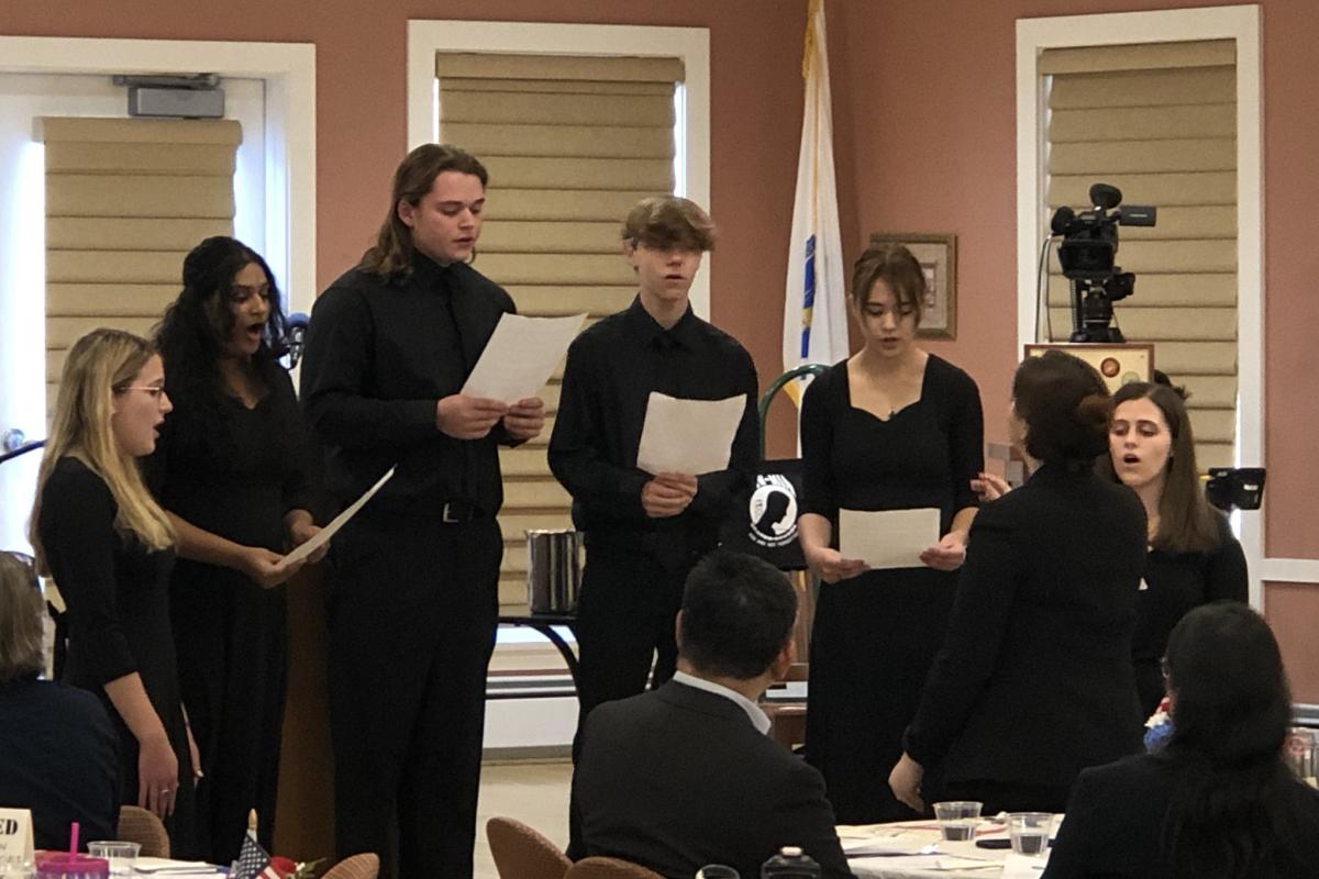 Members of the Franklin High School Chorus, under the direction of instructor Stephanie Beatrice, performed at the November 11, 2021 Veterans' Day Luncheon.