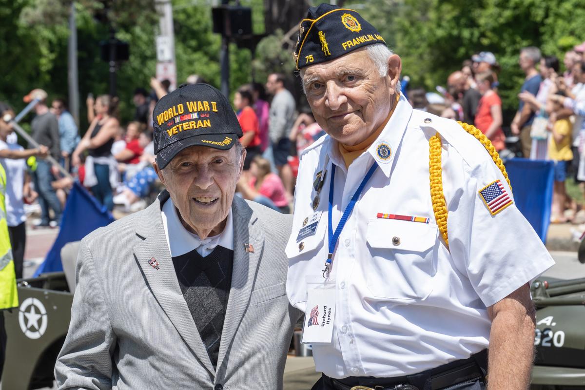 WWII Veteran Bob Catalano and Navy Veteran Dick Hynes - Memorial Day 2023