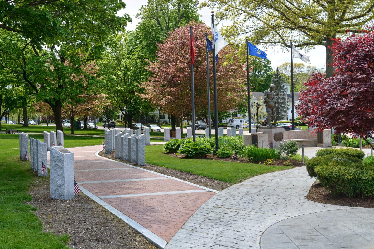 The completed Veterans Memorial Walkway on our Town Common - Summer 2019
