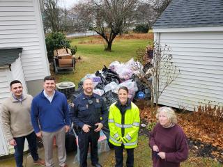 Officers Brabham and Mackey, Lt. Zimmerman and Officer Rosa toy delivery