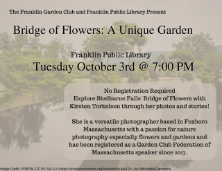 Image: Bridge of Flowers October 3 at 7:00 PM No registration required