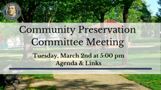 Community Preservation Committee Meeting 