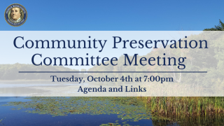 Community Preservation Committee - October 4th, 2022