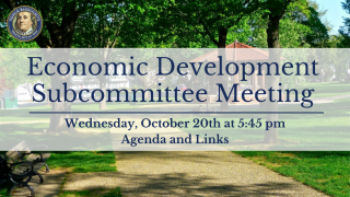 Economic Development Subcommittee Meeting October 20th, 2021 at 5:45pm