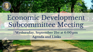 Economic Development Subcommittee Meeting September 21st, 2022