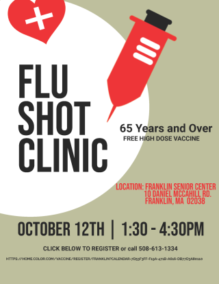 Flu Clinic for Seniors (65+) October 12th, 2022