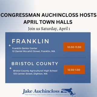 U.S. Congressman Jake Auchincloss hosts Town Hall in Franklin