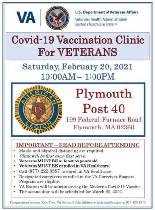 Plymouth American Legion C-19 Vaccine Clinic