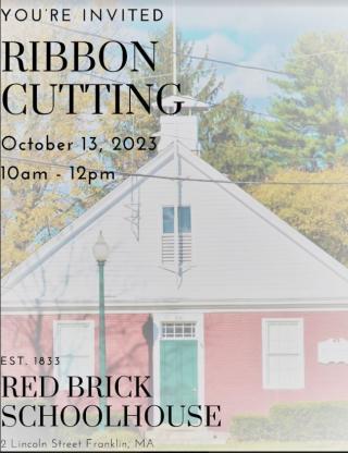 Red Brick Schoolhouse Ribbon Cutting Invitation