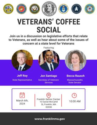 Flyer for veterans coffee social