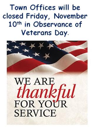 Closed for veterans day sign