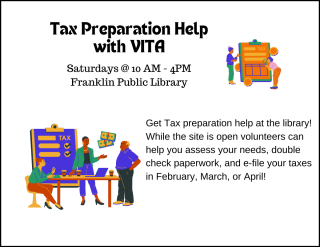 Tax Help Saturdays 10 AM - 4 PM at Franklin Public Library