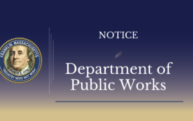 Notice from the Department of Public Works