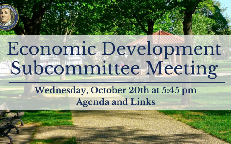 Economic Development Subcommittee Meeting October 20th, 2021 at 5:45pm