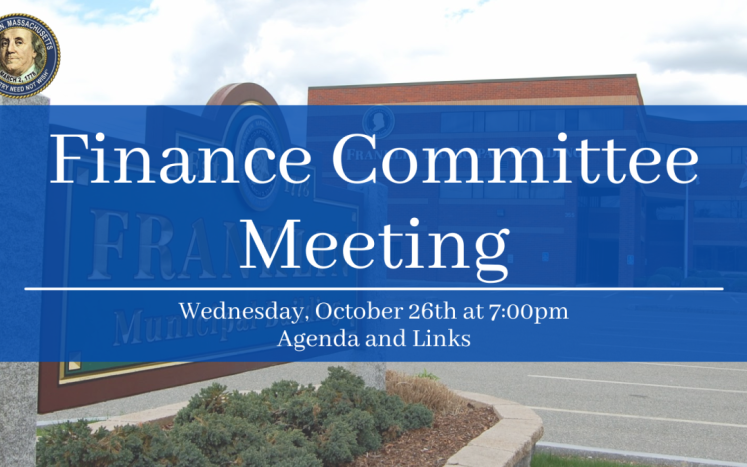 Finance Committee Meeting - October 26th, 2022