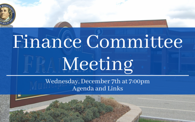 Finance Committee Meeting - December 7th, 2022