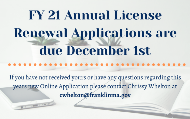 FY 21 Annual License Renewals 