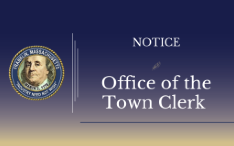 Notice from the Office of the Town Clerk: Town Clerk's Office closed on November 8, 2022